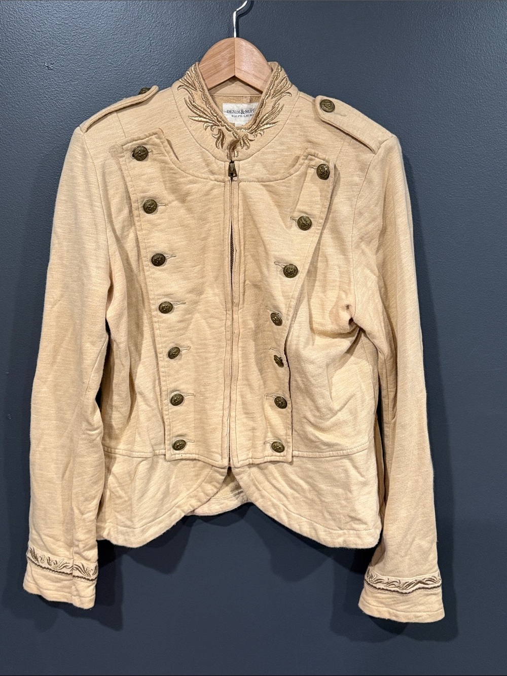 Denim & Supply Ralph Lauren Cream Military-Inspired Blazer